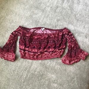 🍪Charlotte Russe off shoulder boho crop top